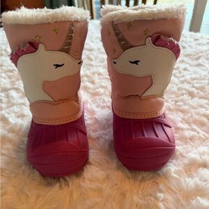 Cat & Jack Pink Unicorn Winter Boots